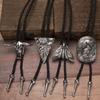 Cross-border Hot Sale Retro Gothic Personalized Trendy Moth Bolo Tie Necklace Bamboo Chain Zinc Alloy Shirt Sweater Bolo Tie