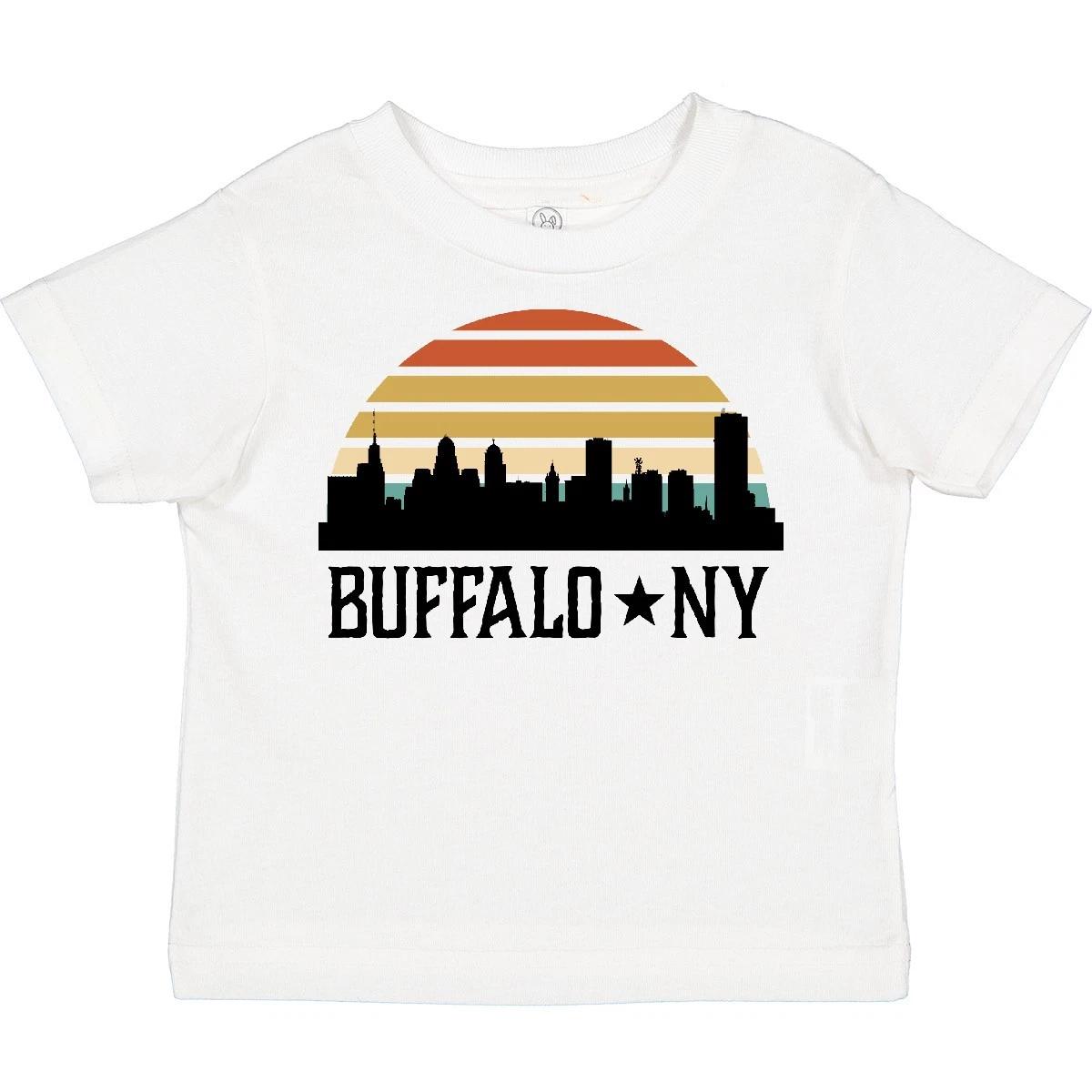 Inktastic Buffalo New York Skyline Retro Toddler T-Shirt Trip Apparel Cities U S 150
