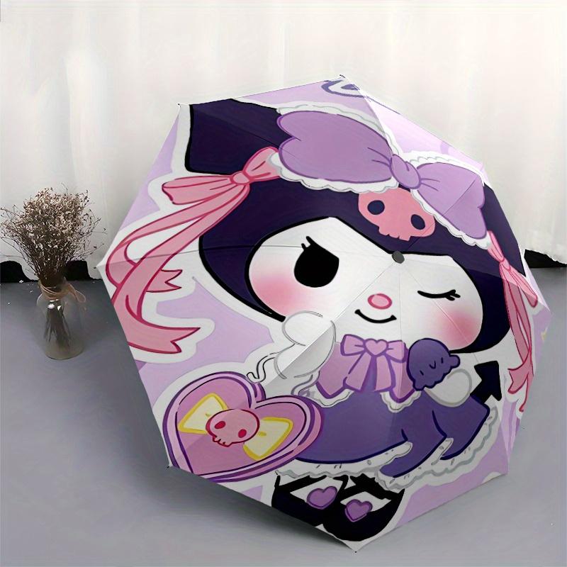 Cartoon Kuromi Automatic Opening and Closing Umbrella - Small Umbrella Suitable for Various Occasions, Portable 3-Fold Small Umbrella for Men and Wome