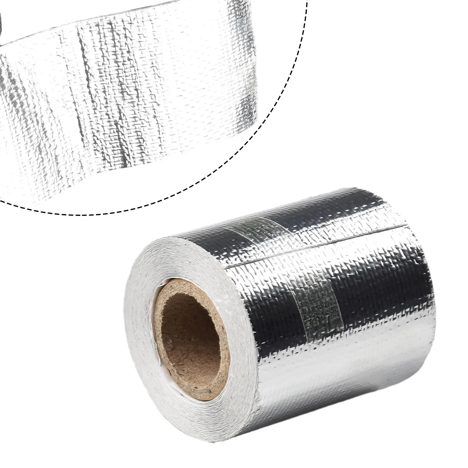 5M Silver Car Motorcycle Exhaust Wrap Pipe Header Heat Insulation Roll Tape Turbo Heat Exhaust Thermal Wrap Tape Aluminum Foil China Mainland
