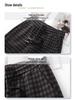 Women's 2024 Winter Wool Plaid Fleece-Lined Elastic Waist Wide-Leg Pants