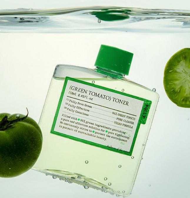 FULLY Tonik z Zielonego Pomidora – 250ml | Zwężanie Porów i Kontrola Sebum | Wegańska Koreańska Pielęgnacja Skóry