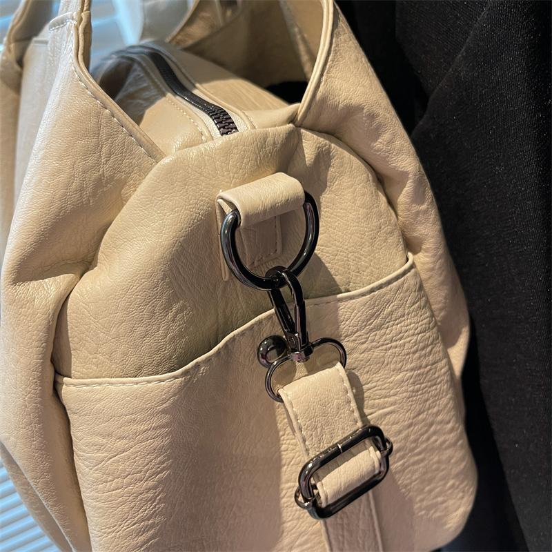 Prosta torebka damska na ramię w jednolitym kolorze, torebka o dużej pojemności, torba tote z miękkiej skóry PU, damska torebka codzienna, nowy styl