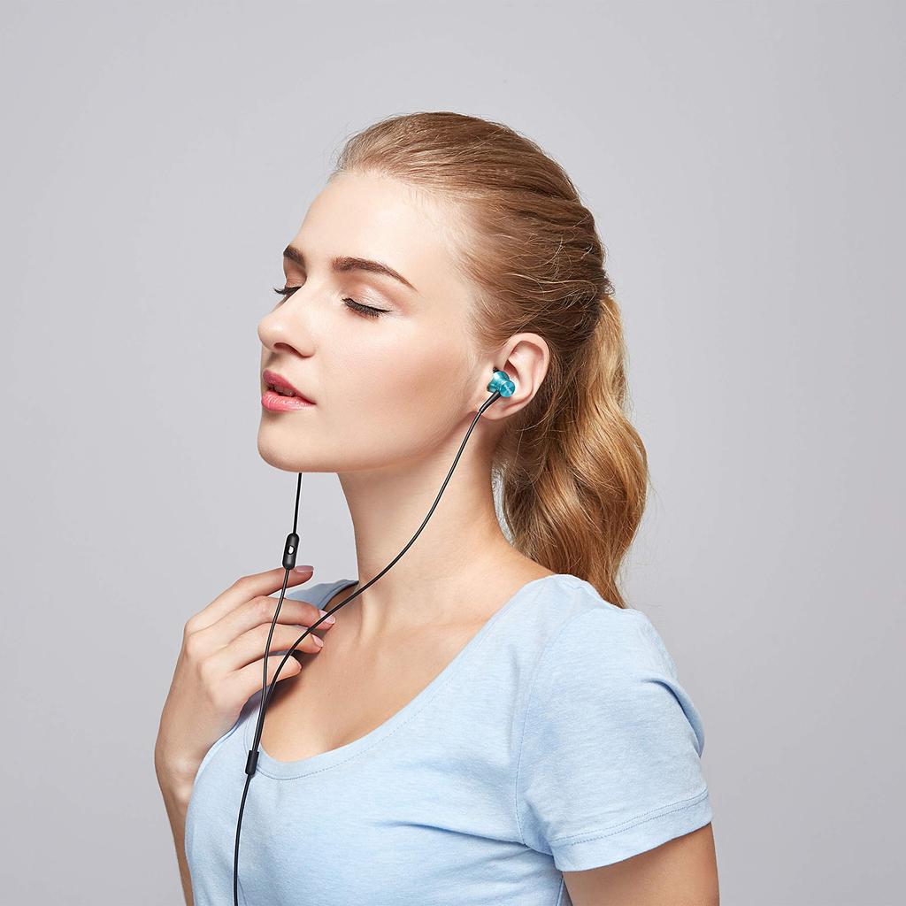 1MORE Piston Wired Earphones Remote Mic 32 Ohm Aerospace Composite Diaphragm Blue