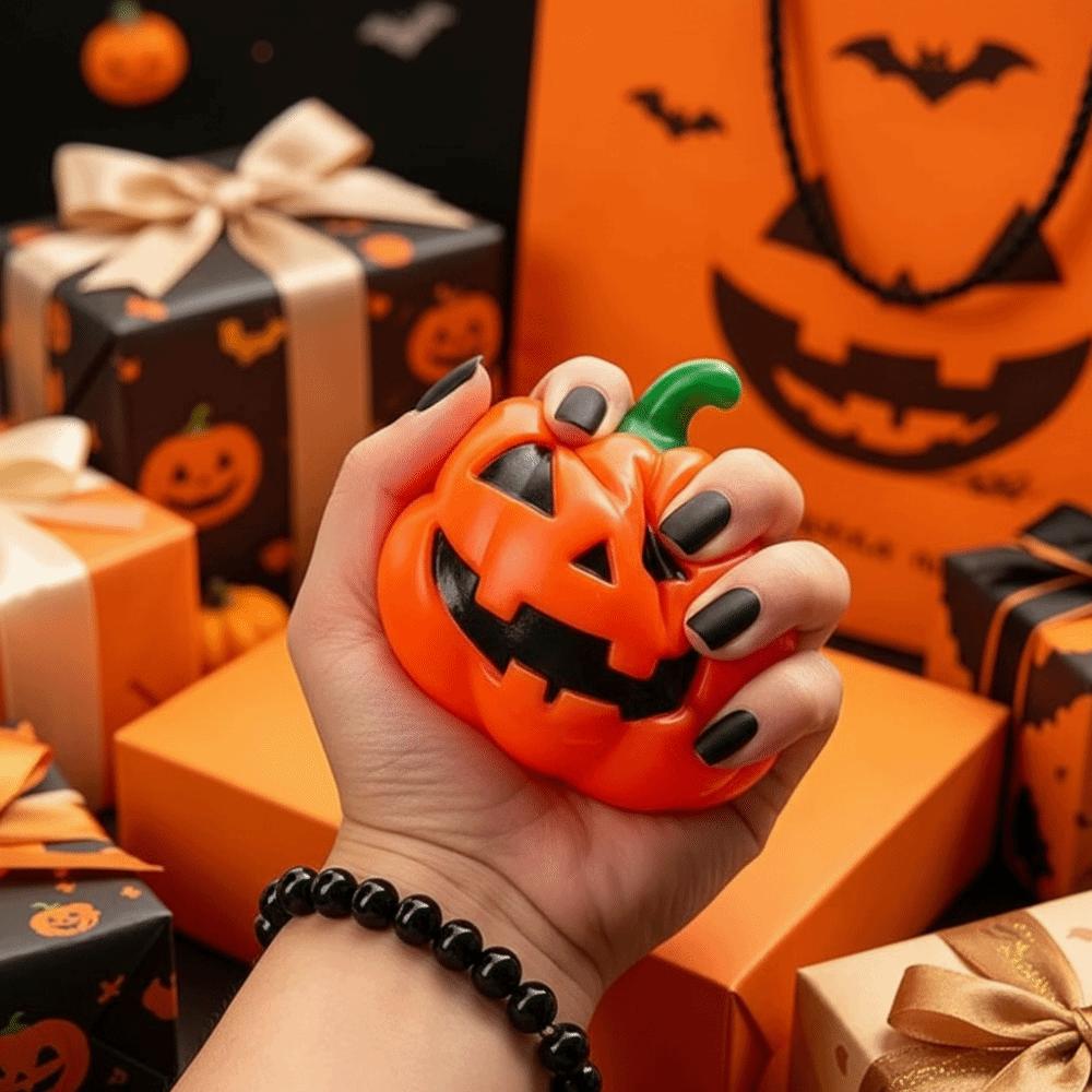 Lightweight Slow Rising Squishy 3D Shaped Relaxing Soft TPR Toy Pumpkin Squeeze Toy Treat Handout