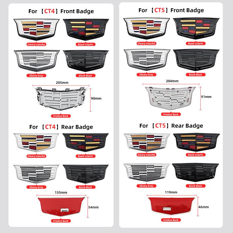 1 Stück ABS für Cadillac Logo CT4 CT5 CT6 XT4 XT5 XT6 ATS XTS Auto Front Mittelgrill Emblem Heckklappen Abzeichen Aufkleber Zubehör