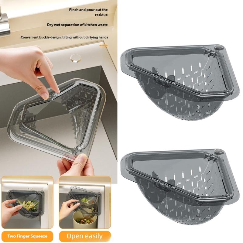 Compact Magnetic Triangle Drain Basket For Small Kitchens With Space Saving Design And For Vegetables Utensils