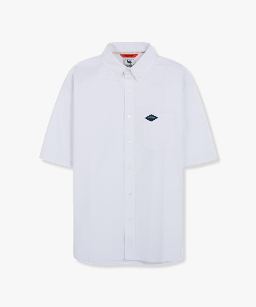 Jikun Classic Button-Down Cotton Oxford Short Sleeve Shirt Gee245-103 White