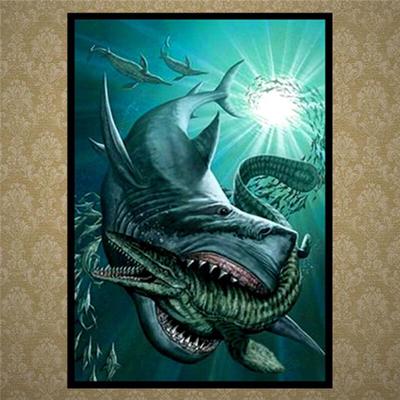 5D DIY Diamond Painting Cartoon Animal Shark Diamond Embroidery Cross Stitch Home Decoration