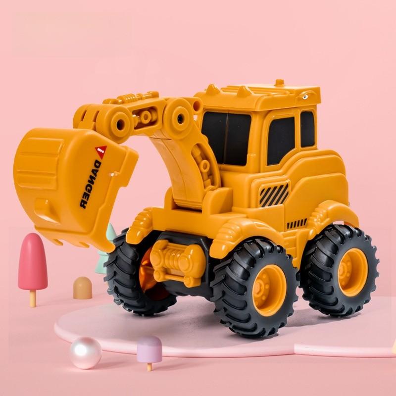 Childrens Pressing Sliding Construction Vehicle With Pushback Function For Kids Educational Play