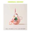 Car Keychain Women's High-end Sense Cute Plush Bag Pendant Backpack Schoolbag Pendant Small Gift Small Coal Ball Tide