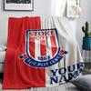 1PC Custom Name Stoke City FC Patterned Flannel Blanket Suitable For All Seasons for Home Decor Warmth and Comfort Gifts Holiday Present_xia