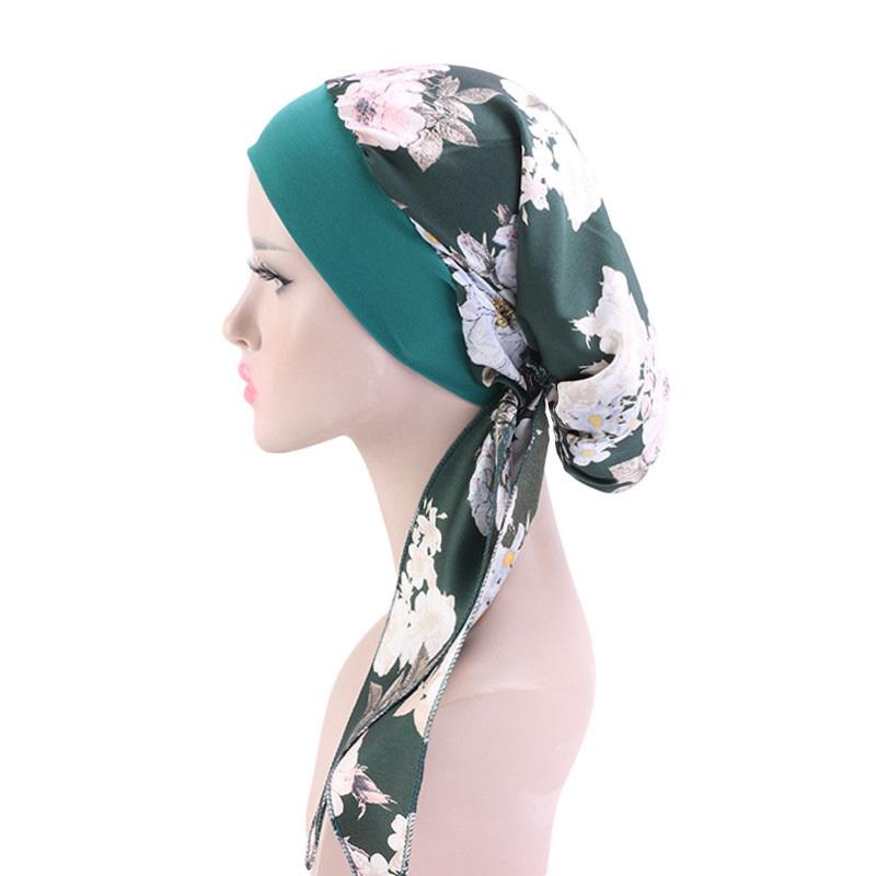 fashion printed flowers women inner hijabs cap muslim head scarf turban bonnet ready to wear ladies wrap under hijab caps