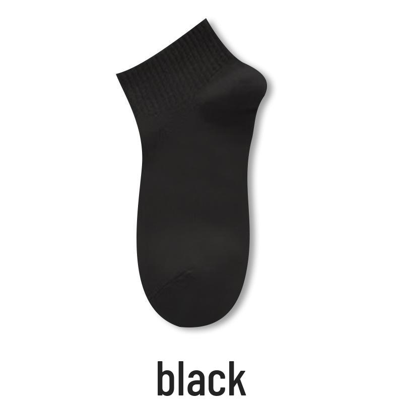 Women's Solid Color Cotton Short Socks - Breathable, Sweat-Absorbent, Odor-Resistant, Trendy Low-Cut Design for Autumn and Winter.