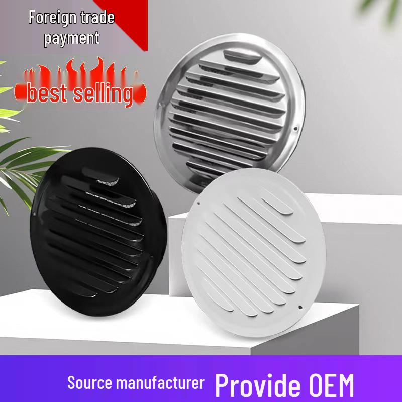 

Stainless Steel Flat Head Rainproof Vent Cap for Exterior Wall - 201 Range Hood Louver 70mm Natural