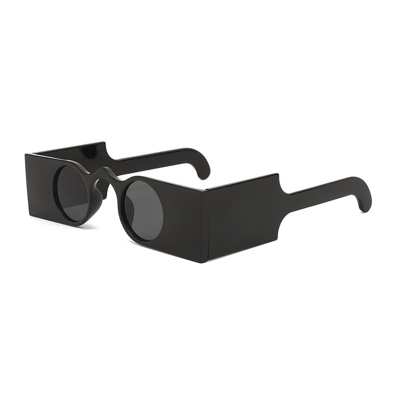 1 pair of retro square circular women s fashion sunglasses Black glasses Outdoor street shoot model fashion glasses