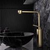 Tuqiu Brushed Gold Bathroom Faucet Basin Faucet Hot Cold Black Sink Faucet Brass Faucet Kitchen Faucet Swivel Sink Water Crane