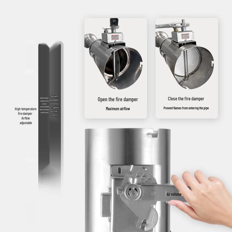 Telescopic BBQ Smoke Exhaust Pipe with Airflow Control