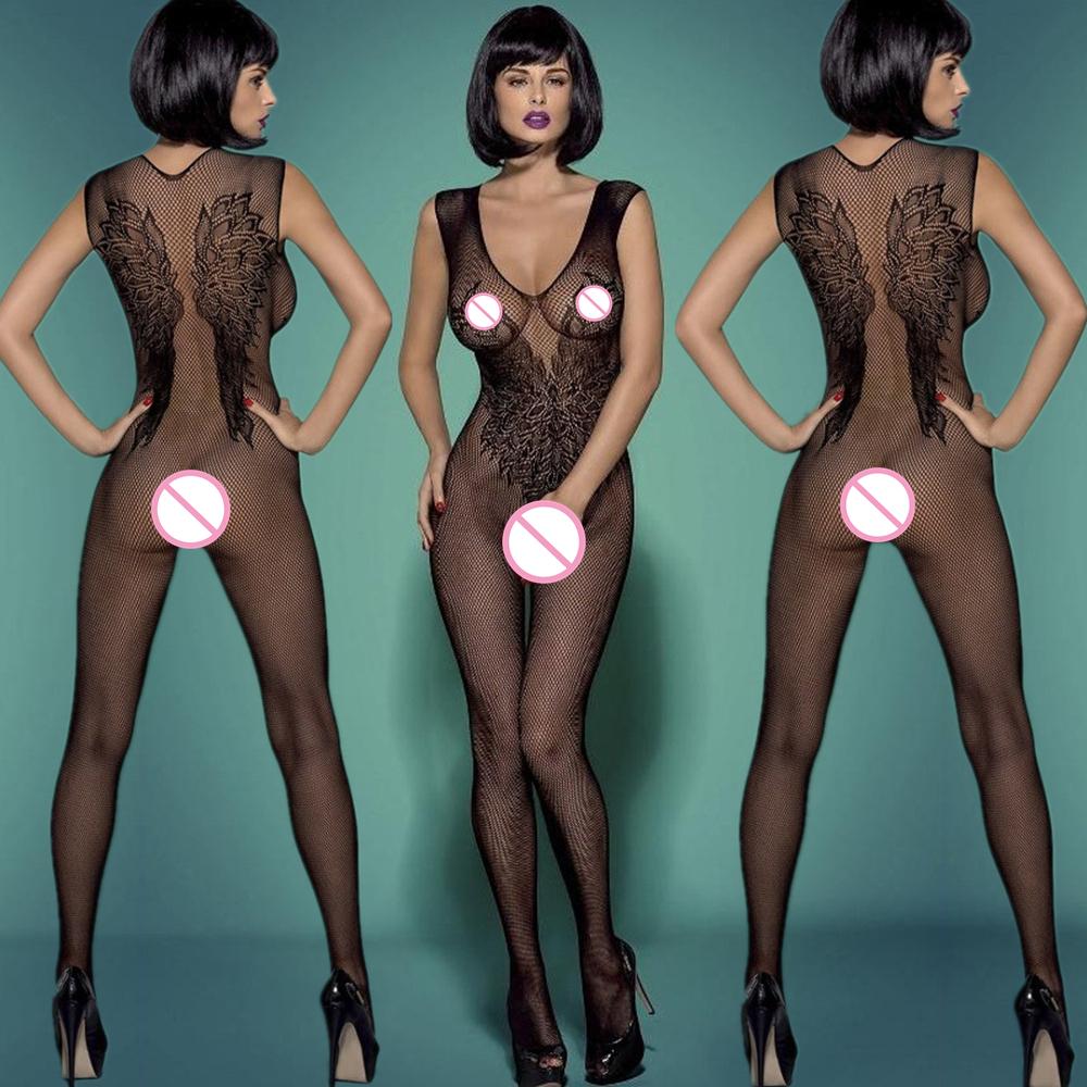 Porn Crotchless Full Body Stockings Fishnet Adult Toys Sheer Open Crotch Lingerie Sexy BodyStockings One-piece Underwear Tights