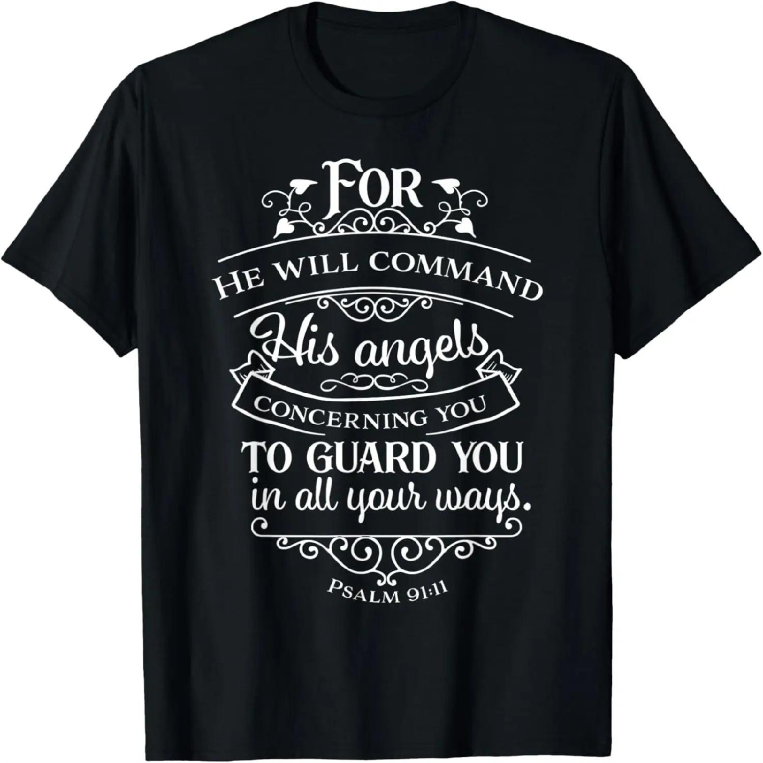 

Psalm 9111 Graphic Bible Verse T Shirt T-Shirt XXXXXL різнокольоровий