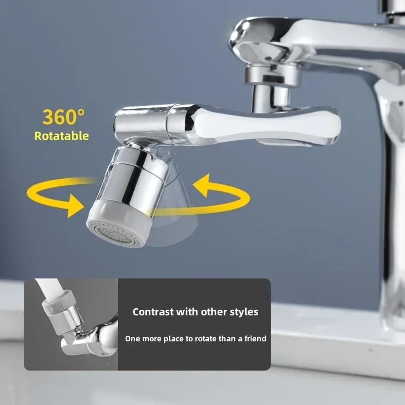 Stainless Steel Faucet with 1440° Rotation Splash-Proof Design Multi-Adapter Head Safe Drinking Water Includes Kitchen Bathroom