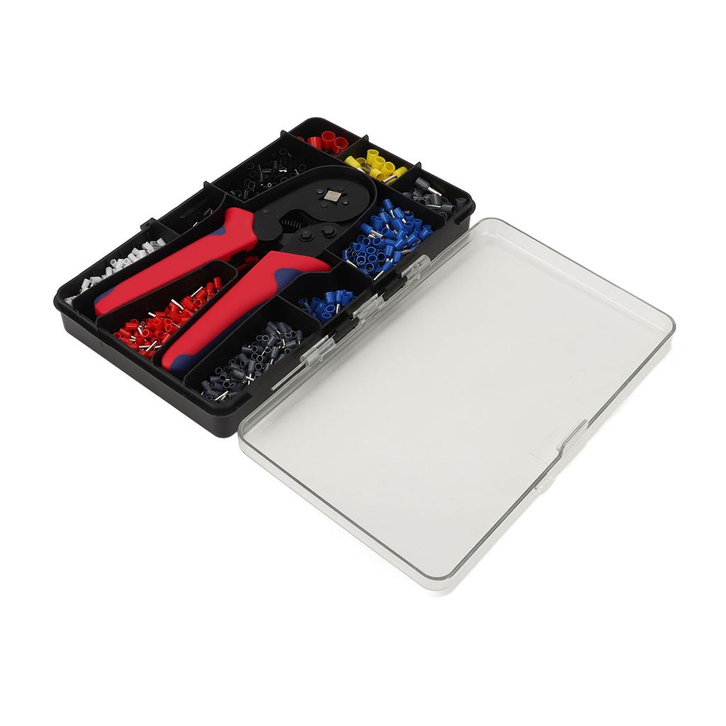 1201-teiliges Elektrischer Drahtklemmen Set Kaltgepresst mit Roter Zange für Lötfreies Elektrisches