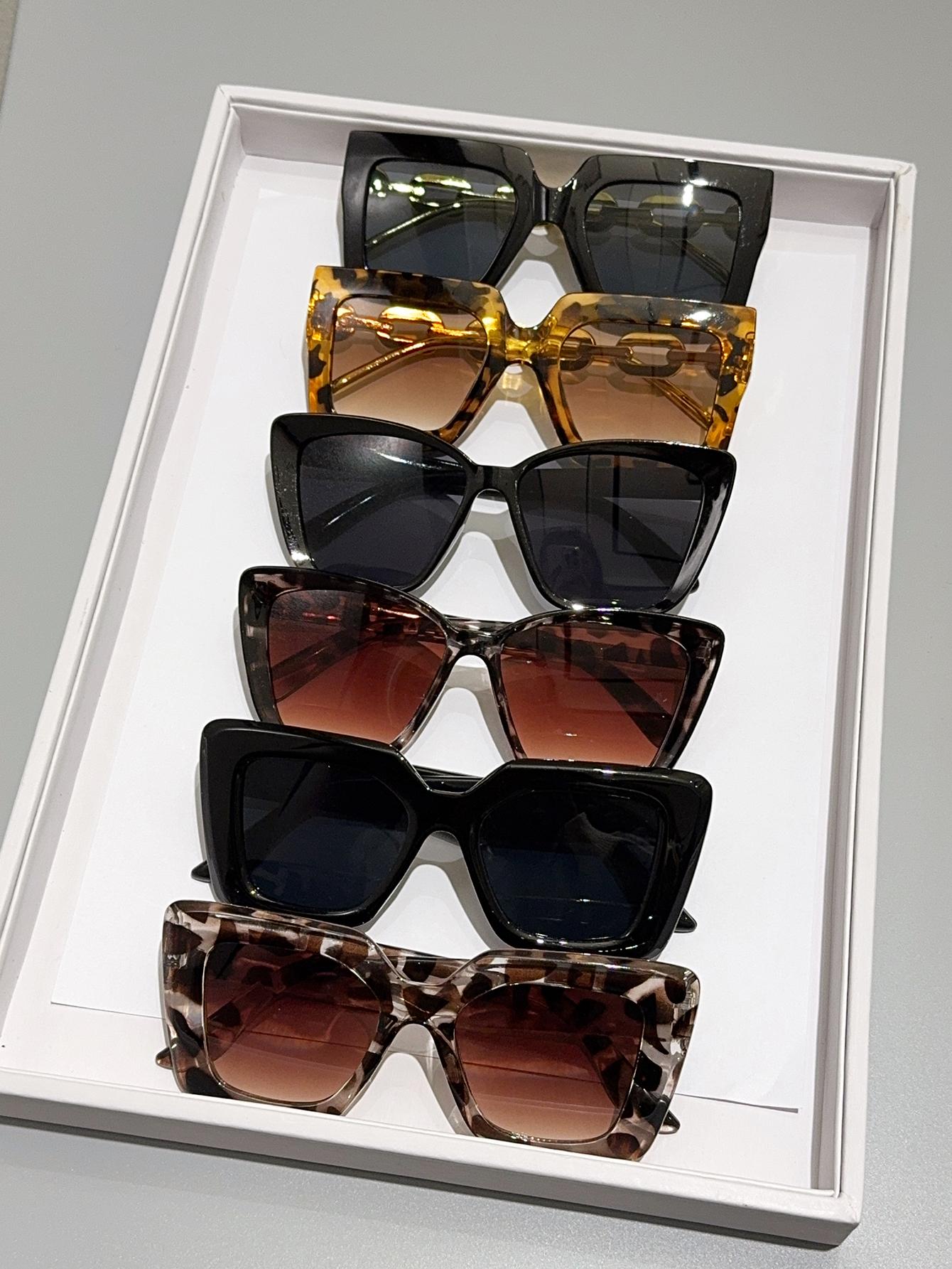 

6Pcs Retro Fashion Oversized Square Sunglasses for Women, Stylish and Simple with a High-End Feel, Suitable for Vacation