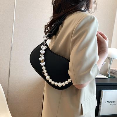 Korean Version Shoulder Bag  New Women's Exquisite Love Pearl Chain Underarm Bag Fashion Versatile Luxury Handbag Trend