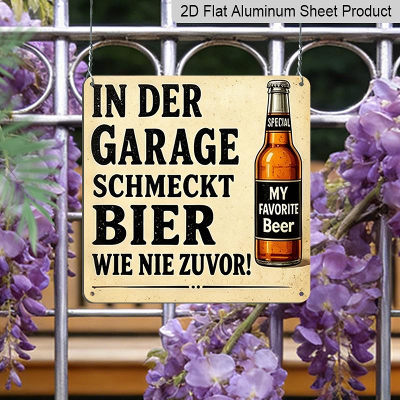 2D Flat, 1pc, Vintage Metal Sign, Decorative Plaques and Ornaments, Garage Beer Theme, Humorous Tips, Decor for Men's Garages, Basements, Home Bars