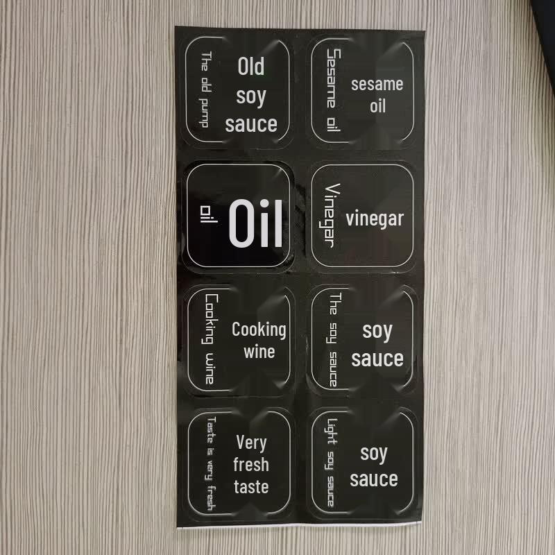 Non-Drip Glass Oil & Vinegar Dispenser Bottle Stickers Set
