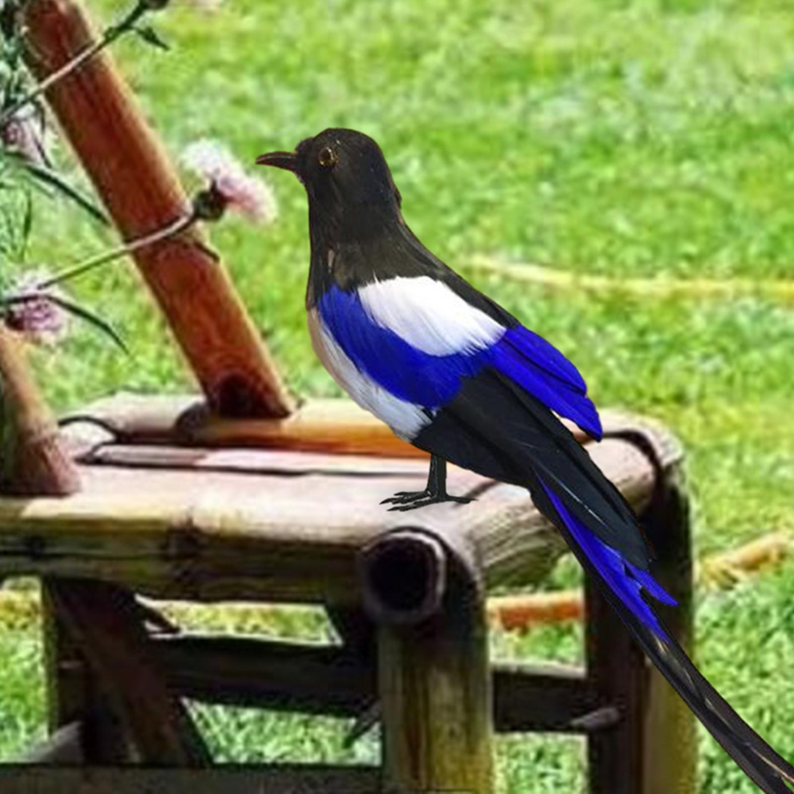 

Magpie Simulation Bird Decorative Crafts Animal Garden Ornament for Garden Photography Prop Yard Art Courtyard Micro Landscape