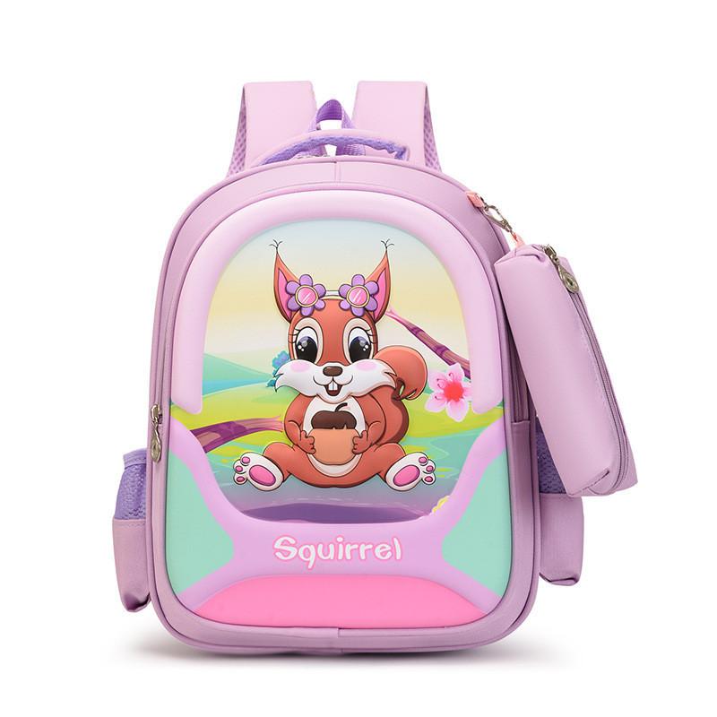 Adorable Hard Shell Cartoon Backpack For Kids Oxford Fabric Lightweight Cute Design For School