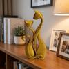 Heart-Shaped Cat Couple Figurine Handcrafted Cat Art Sculpture Elegant Cat Statue  Desktop Ornament