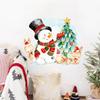 Purple Merry Christmas Snowman Wall & Door Sticker - Festive Decoration for Bedroom & Living Room