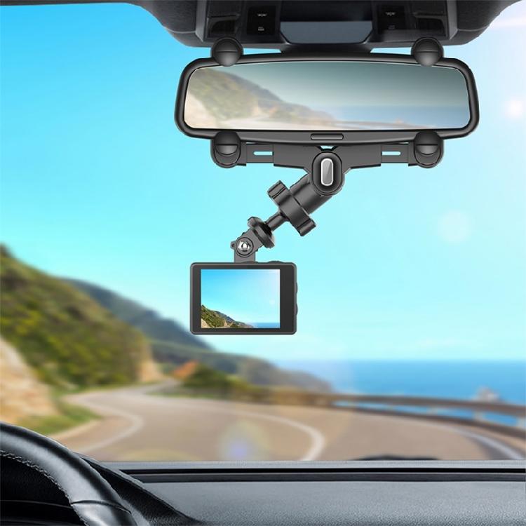 360 Degree Adjustable Car Mount Bracket for Sports Cameras Rearviews Mirror Holder with Enhanceds Stability
