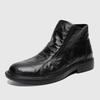 Men's Genuine Top-Grain Cowhide Work High-Top Boots Breathable Hand-Textured British Style Casual Single-Layer Leather Shoes