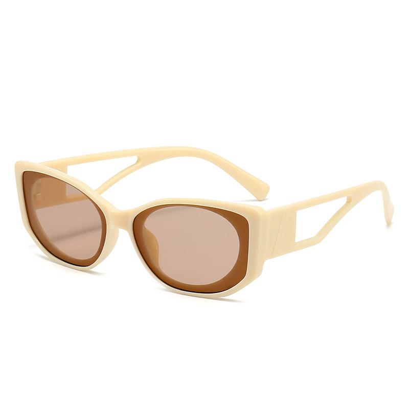European and American new hollow small frame sunglasses women's personality street shooting plain sunglasses fashion cat eye sunglasses