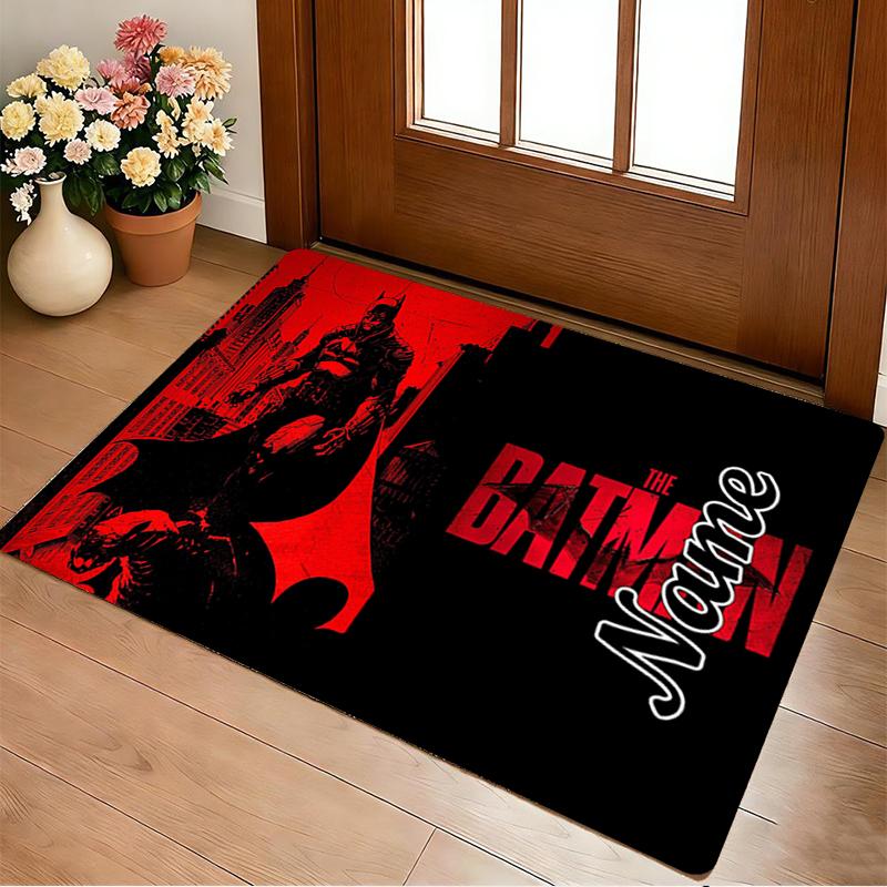 Custom Name Batman's Identity Living Room Non-Slip Area Rug Soft Carpet for Bedroom Kids Playroom Sofa Office Home Decor Doormat