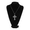 Retro Five-Pointed Star Crucifix Pendant Necklaces Alloy Texture Woman Pentacle Jewelry Pendant Necklaces for Daily
