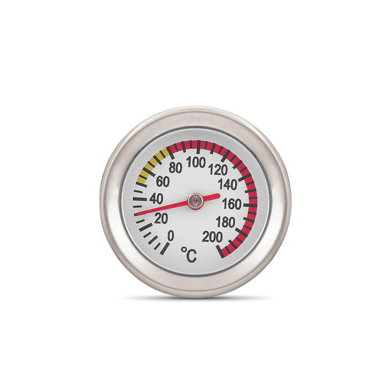 M30×1.5 Fuel Tank Cap Oil Temp Gauge 0-200°C Pointer Dial Meter for Motorcycle Black Silver BX103093