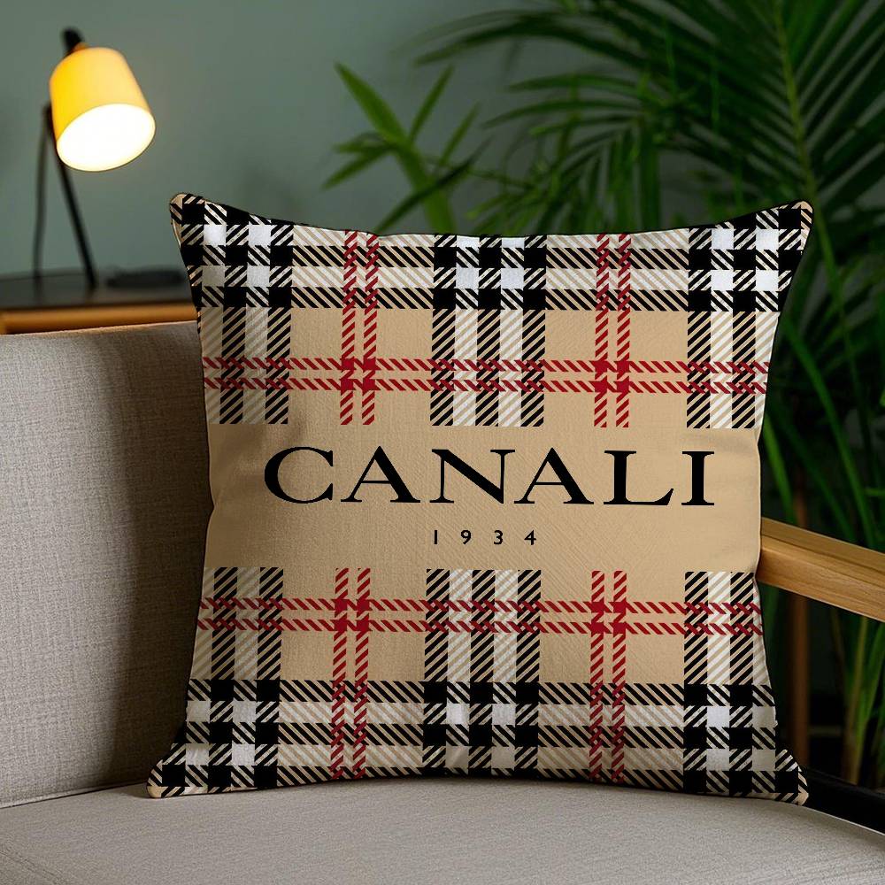 Exquisite Ingenious Design Canali-A Pillow Case Anti-dustmite Pillowcase Invisible Zipper Silky Short Plush Sofa Cushion Cover