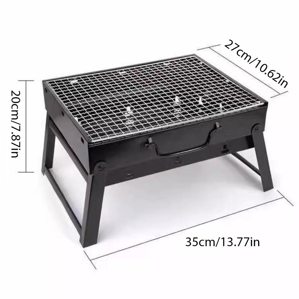 Prenosný gril na drevené uhlie z nehrdzavejúcej ocele Malá mini súprava nástrojov na BBQ Vonkajšie varenie Kempovanie Piknik Pláž Prenosný gril