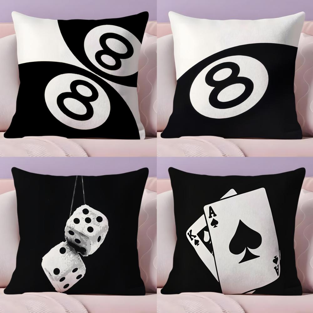 Black White Ball Cushion Cover Soft Short Plush DoubleSided Printing Home Decor Machine Washable Pillow Case Gift