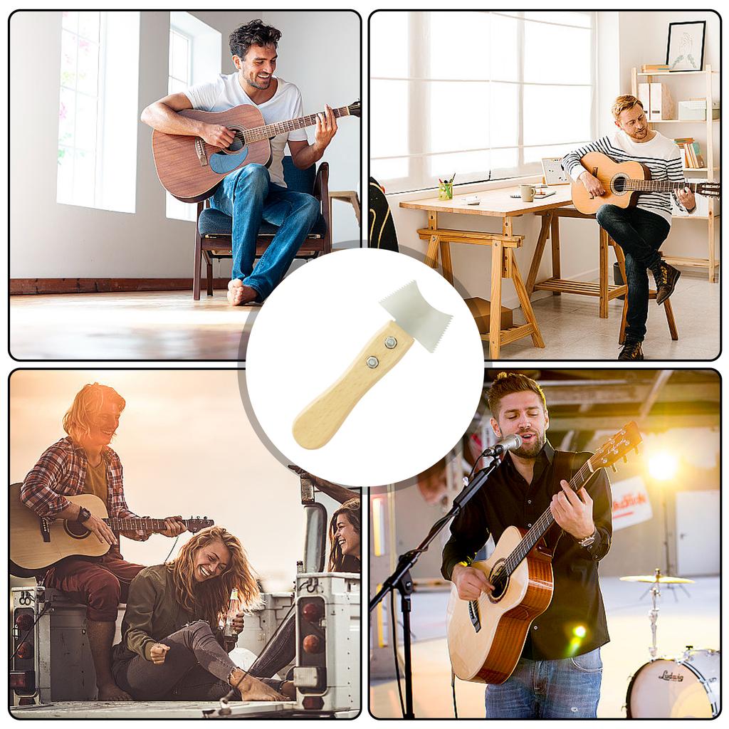 Guitar Slot Saw Blade Fret Cleaning Knife Handle Tool Guitars Frets Knife Guitar Bridge Slot Scraper for Fret Cleaning