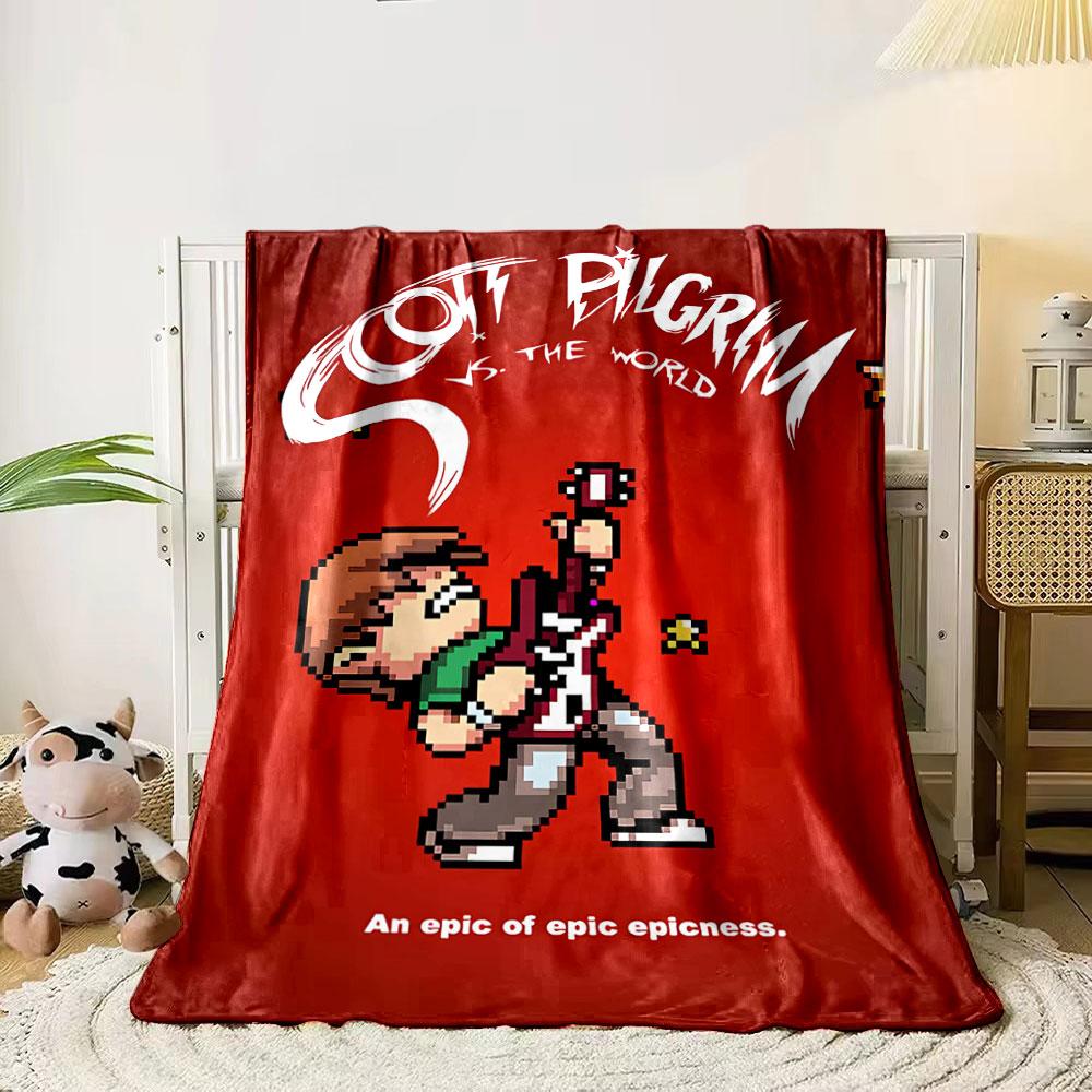 

Pixelated character holding a guitar with bold text on a red background. for all seasons blanket lunch break throw gift 80cm x 120cm