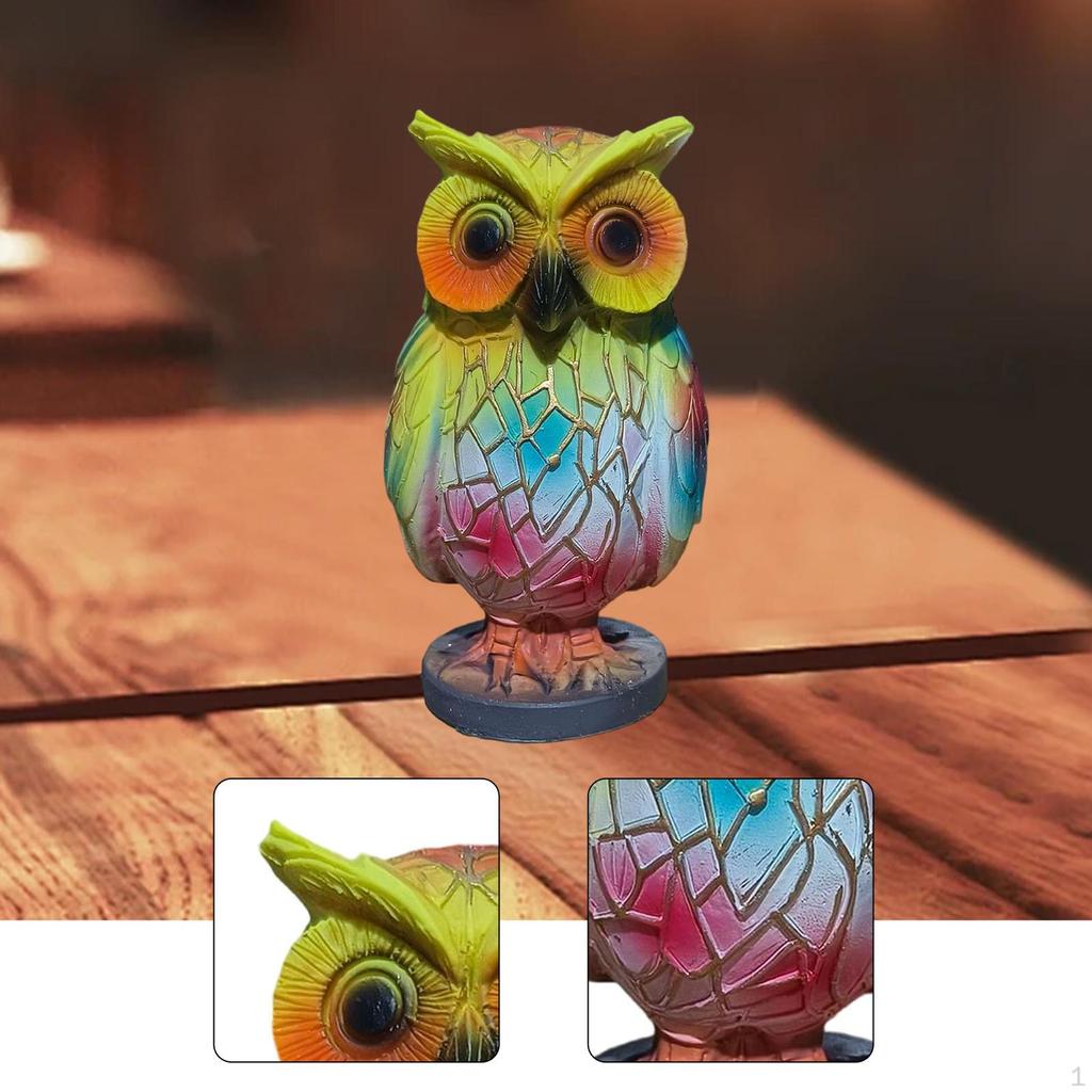 Animal Lamp Night Light Reading Lighting Ornament Portable Owl Figurine Desk for Bedroom