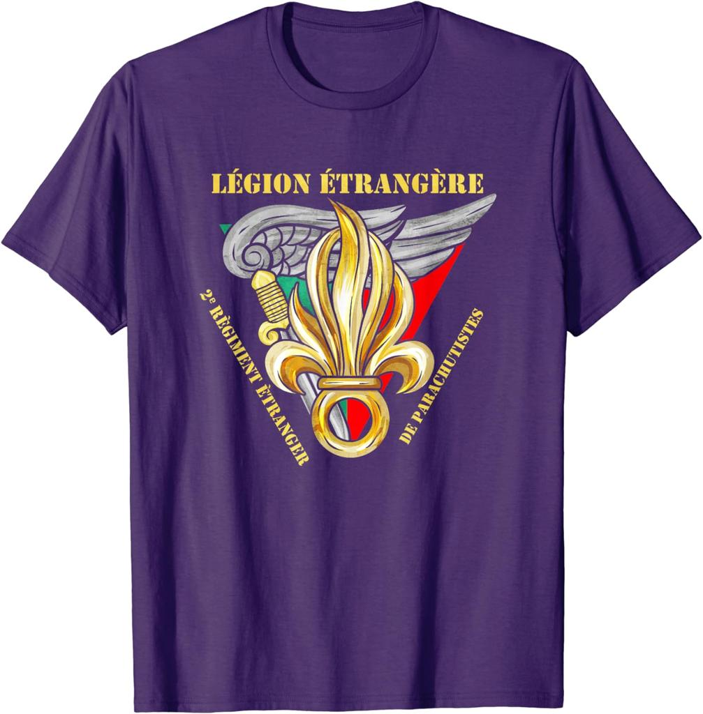Legione Straniera 2° Reggimento Paracadutisti Stemma T-Shirt Manica Corta Casual 100% Cotone T-Shirt