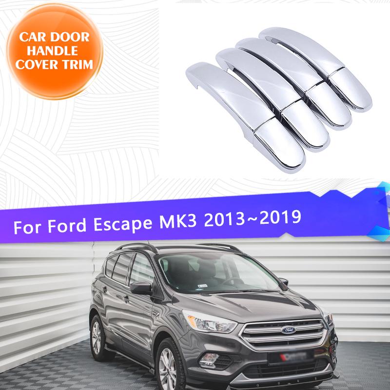 

Крышка дверной ручки, накладка для Ford Escape MK3 2013 ~, хромированный автомобильный набор с защитой от царапин, хромированный стиль, внешняя часть