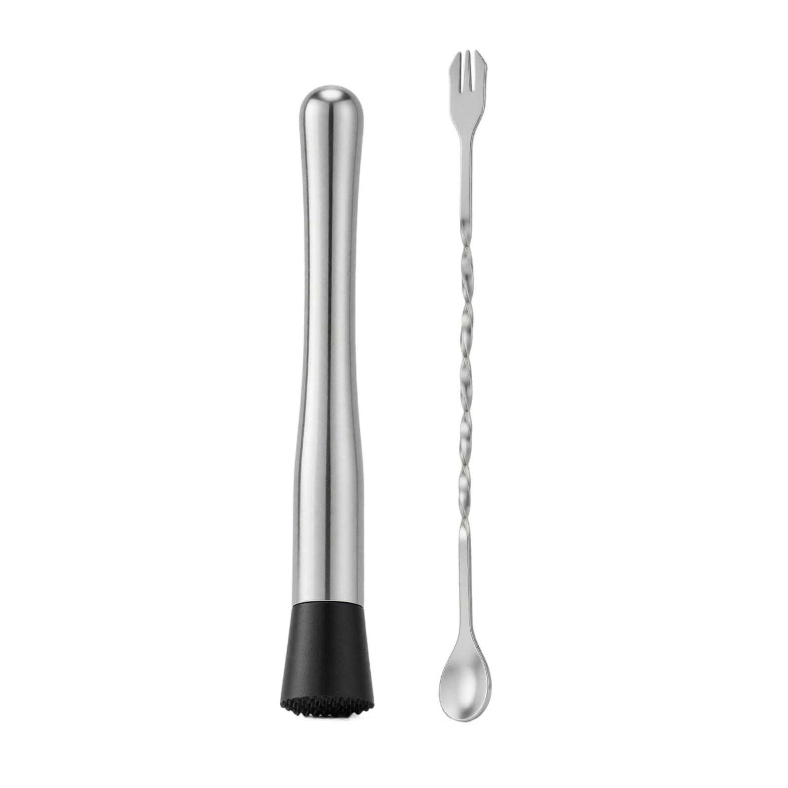 10 Inch Stainless Ice Crusher Muddler Bar Stirrer for Cocktail Milk Tea one size серебряный