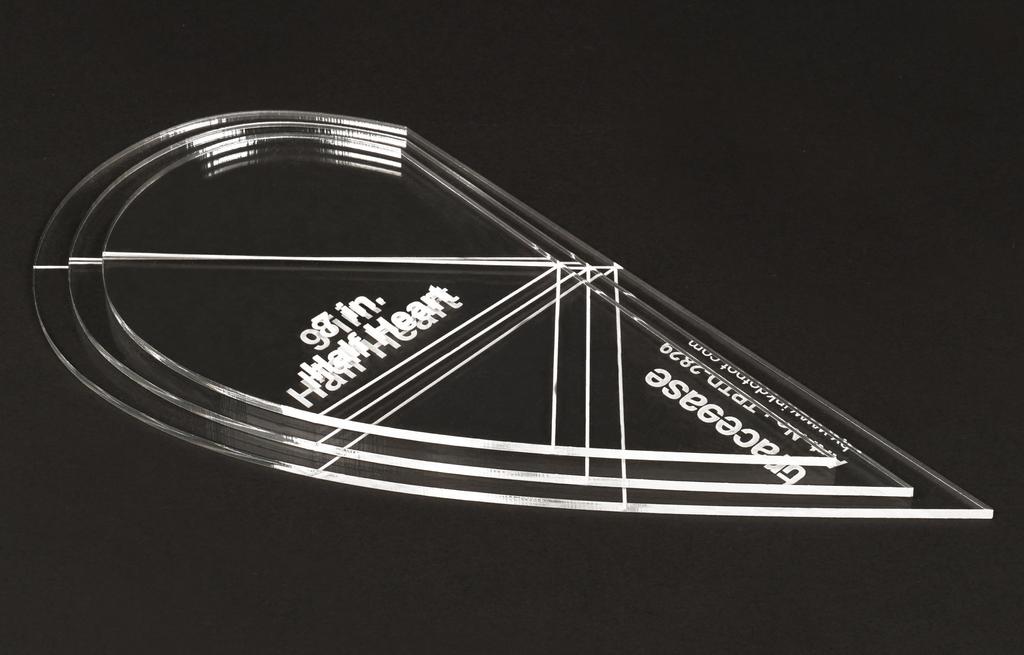 Traceease 3 Peças Modelo de Aplique de Colcha em Forma de Meio Coração 7" 8" 9" polegadas DIY Costura Colcha Patchwork Modelos para Quilting-- 1 8" Espessura